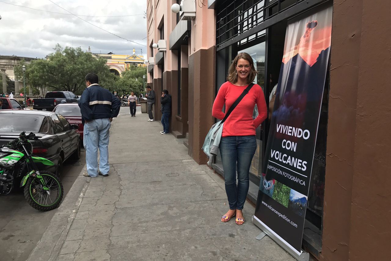 Stephanie standing outside of the tourism board in Xela, just one block from the central plaza. We opened the exhibit, titled Living with Volcanoes, to the public on December 1st and donated it to the Insititue Guatemalteco de Turismo, also known as INGUAT.